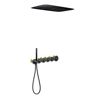 Душевой комплект Timo Saona SX-2319/03SM с термостатом чёрный матовый